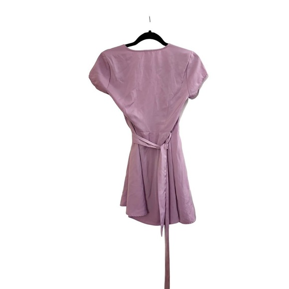 Superdown REVOLVE Kaia Purple Lavender Micro-Mini Wrap Plunge V-Neck Dress - XXS - Picture 4 of 6